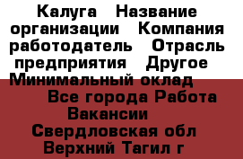 Калуга › Название организации ­ Компания-работодатель › Отрасль предприятия ­ Другое › Минимальный оклад ­ 15 000 - Все города Работа » Вакансии   . Свердловская обл.,Верхний Тагил г.